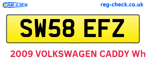 SW58EFZ are the vehicle registration plates.