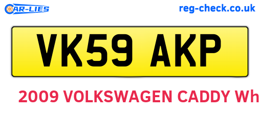 VK59AKP are the vehicle registration plates.