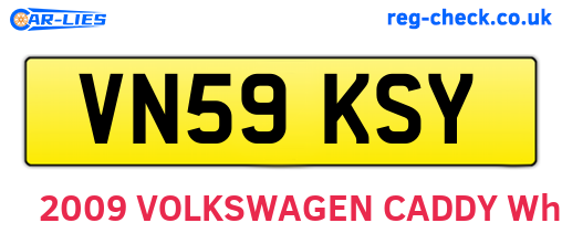 VN59KSY are the vehicle registration plates.