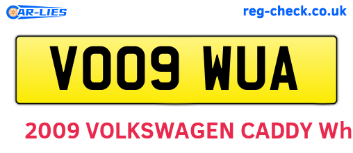 VO09WUA are the vehicle registration plates.