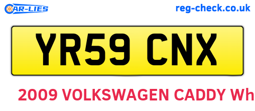 YR59CNX are the vehicle registration plates.