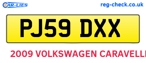 PJ59DXX are the vehicle registration plates.