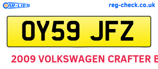 OY59JFZ are the vehicle registration plates.