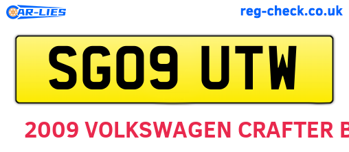 SG09UTW are the vehicle registration plates.