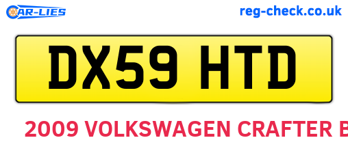 DX59HTD are the vehicle registration plates.