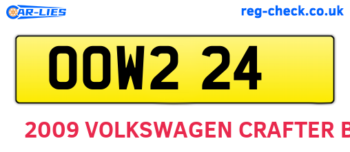 OOW224 are the vehicle registration plates.