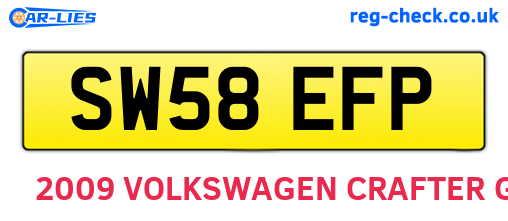 SW58EFP are the vehicle registration plates.