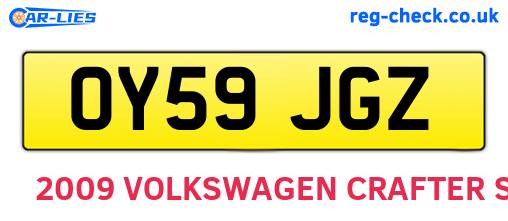OY59JGZ are the vehicle registration plates.