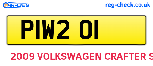 PIW201 are the vehicle registration plates.