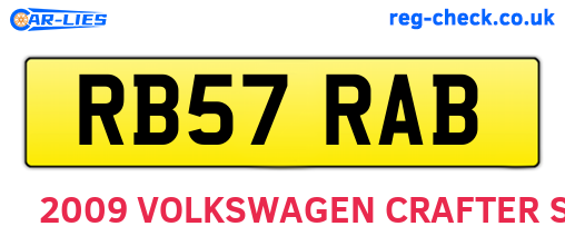 RB57RAB are the vehicle registration plates.
