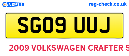 SG09UUJ are the vehicle registration plates.