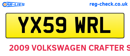 YX59WRL are the vehicle registration plates.