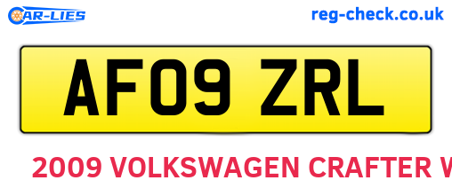 AF09ZRL are the vehicle registration plates.