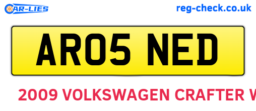 AR05NED are the vehicle registration plates.