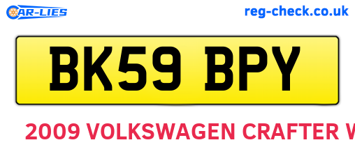BK59BPY are the vehicle registration plates.