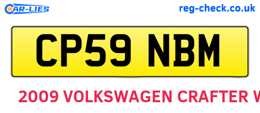 CP59NBM are the vehicle registration plates.