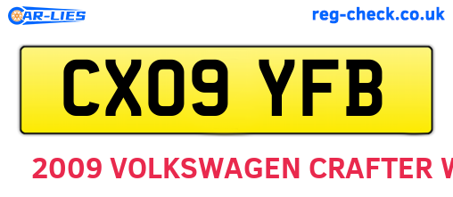 CX09YFB are the vehicle registration plates.