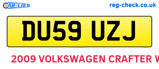 DU59UZJ are the vehicle registration plates.