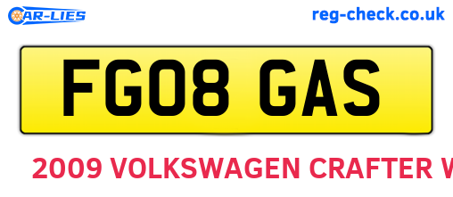 FG08GAS are the vehicle registration plates.