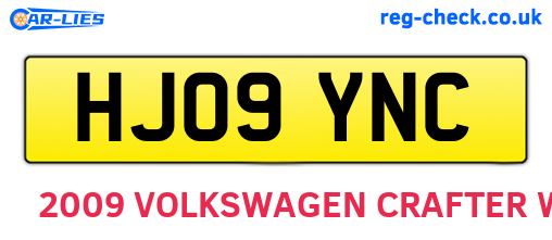 HJ09YNC are the vehicle registration plates.