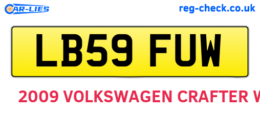LB59FUW are the vehicle registration plates.
