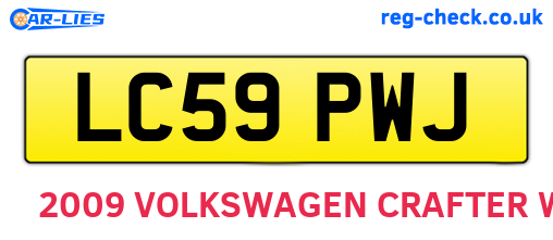LC59PWJ are the vehicle registration plates.