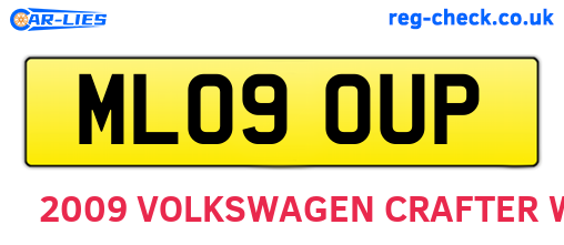 ML09OUP are the vehicle registration plates.