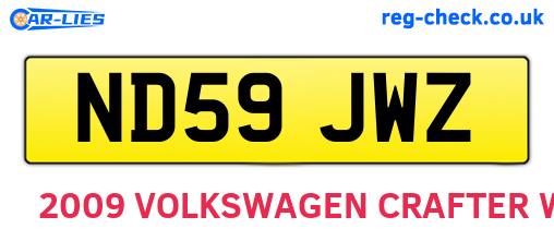 ND59JWZ are the vehicle registration plates.