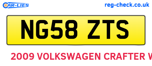 NG58ZTS are the vehicle registration plates.