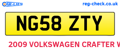 NG58ZTY are the vehicle registration plates.