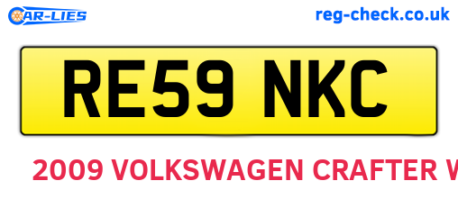 RE59NKC are the vehicle registration plates.