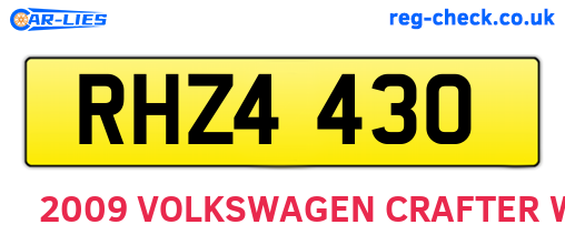 RHZ4430 are the vehicle registration plates.