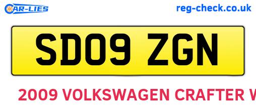 SD09ZGN are the vehicle registration plates.