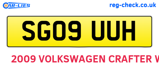 SG09UUH are the vehicle registration plates.