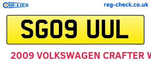 SG09UUL are the vehicle registration plates.