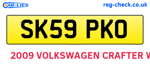 SK59PKO are the vehicle registration plates.