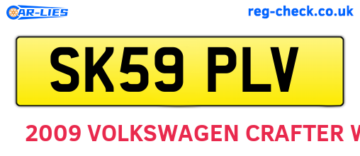 SK59PLV are the vehicle registration plates.