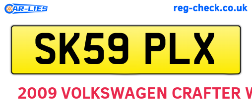 SK59PLX are the vehicle registration plates.