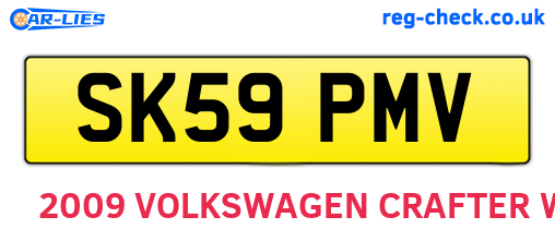 SK59PMV are the vehicle registration plates.