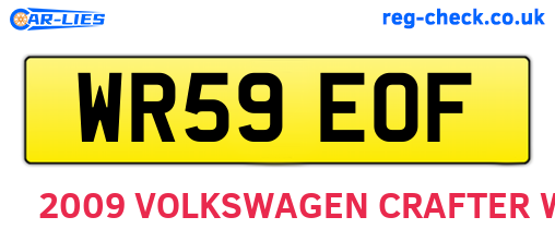 WR59EOF are the vehicle registration plates.