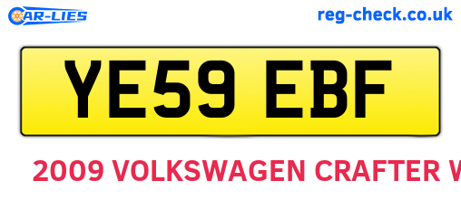 YE59EBF are the vehicle registration plates.