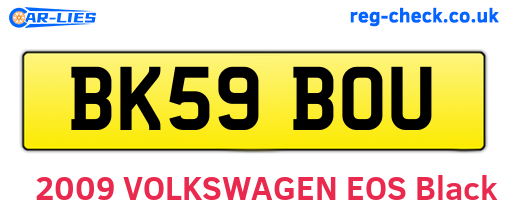 BK59BOU are the vehicle registration plates.