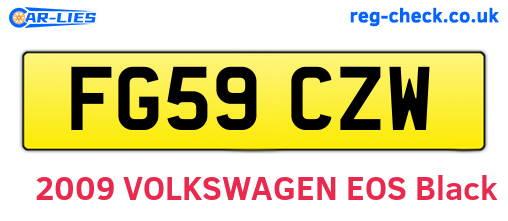 FG59CZW are the vehicle registration plates.