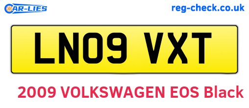 LN09VXT are the vehicle registration plates.