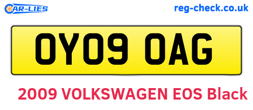 OY09OAG are the vehicle registration plates.