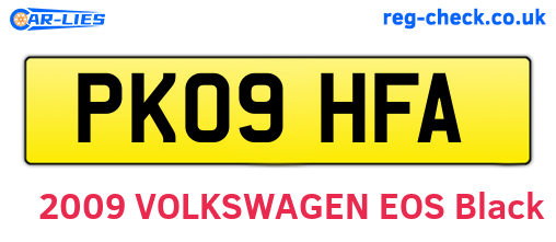 PK09HFA are the vehicle registration plates.