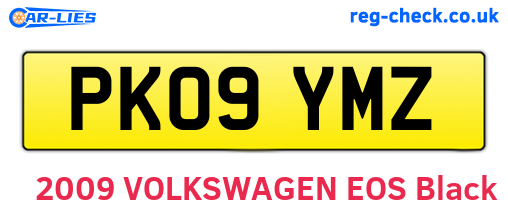 PK09YMZ are the vehicle registration plates.