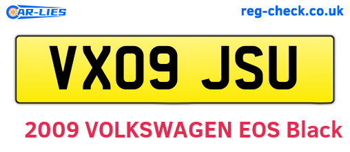 VX09JSU are the vehicle registration plates.
