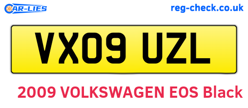 VX09UZL are the vehicle registration plates.