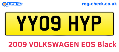 YY09HYP are the vehicle registration plates.